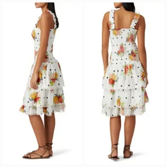 Farm Rio White Nanaju Midi Dress - Picture 2 of 12